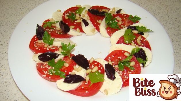 Caprese Salad with Pine Nuts and Sesame Seeds