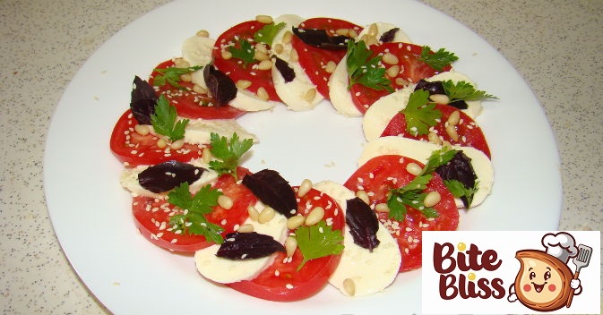 Caprese Salad with Pine Nuts and Sesame Seeds