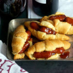 Glazed Cocktail Sausage and Crescent Roll Sandwiches Recipe