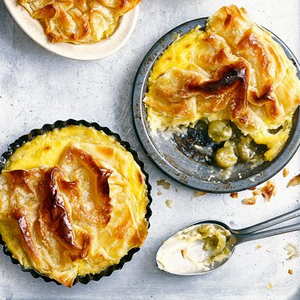 Gooseberry & custard pies