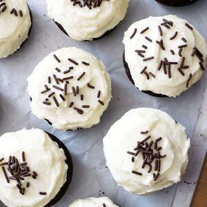 Dark Red Velvet Cupcakes with Cream Cheese Frosting