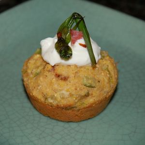 Spring Onion, Leek, Ramp and Bacon "Cupcakes"